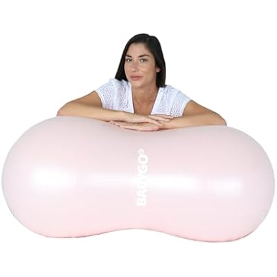 BABYGO Peanut Ball for Labor Birth Pregnancy Exercise | Birthing Ball Maternity Labor Exercise Book & Foot Pump Included | Anti Burst Nude