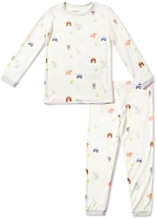 Toddler Pajamas - Soft, Breathable Long-Sleeve Pajama Set for Kids, 95% Viscose derived from Bamboo, 5% Spandex, Imported