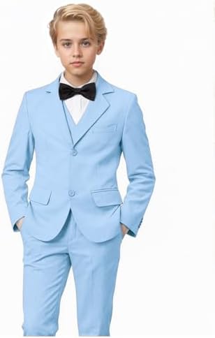 YuanLu Toddler Suits Slim Fit Suit for Boys,Formal Tuxedo Ring Bearer Outfit Kids Dress Clothes for Wedding,Adjustable Waist