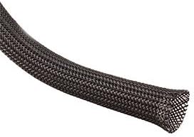 Techflex 1 Inch Flexo Clean Cut Braided Cable Sleeve - Black - 25 Feet