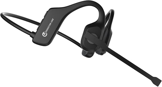 Conduction Labs - Chat - Open Air Bluetooth Headphones - Air Conduction Directional Audio - Noise Canceling Mic - Lightweight & Water Resistant - Compatible w/All Video Conferencing Platforms