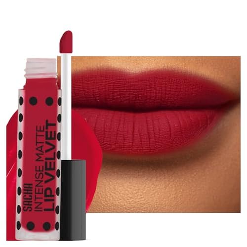 Sacha Cosmetics Intense Matte Lip Velvet Liquid Lipstick, Long-Lasting Velvet Matte Finish, 0.2 fl oz, Hello Boys!