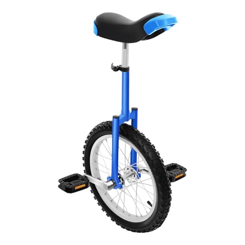 Height Adjustable Unicycle, 16 Inch Outdoor One Wheel Bike with 2 Pedals, Training Balance One Wheel Bike Cycling Unicycles, Sports Fitness Exercise Bicycle for Talent Performance