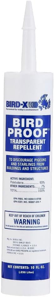 Bird-X Bird Repellent Gel, Sticky Texture, Clear, 10 Fl. Oz., Pack of 1