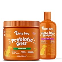 Zesty Paws Probiotic Bites + Flea and Tick Shampoo for Dogs