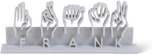 Custom American Sign Language Name Plate for Desk 3D Printed ASL Desk Name Plate Personalized Nameplate Gifts for Teacher Deaf Education Decor Interpreter 20 Colors
