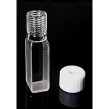 Quartz Cuvette,10mm, with Screw Cap and Septum, Cell Cuvettes Spectrometer Gas
