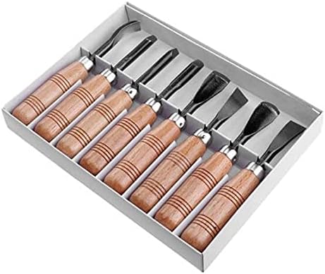 Professional Wood Carving Chisel Set, 8 Piece Sharp Hand Chisel DIY Tools Woodworking Gouges Tools with Carrying Case for Beginners, Hobbyists, and Professionals