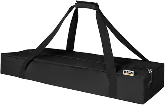 Haegs Taşıma Çantası, Çok Amaçlı Küçük Alet Çantası, Fermuarlı Dayanıklı, Kamp Malzemeleri Saklama Çantası, 12L (50 x 15 x 10 cm) Siyah