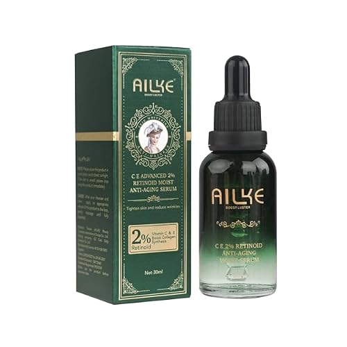 AILKE Advanced Vitamins C, E, 2% Retinol Moist Anti Aging Serum, Brightening Skin, Reduce Wrinkles & Dark Spots, Age Spots, Soft Smooth Skin, 1 fl oz Pack of 1