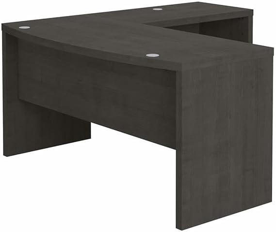 Bush Business Furniture Echo L Shaped Bow Front Office Desk in Charcoal Maple, Modern Computer Table for Home or Professional Workspace