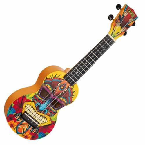 Mahalo MA1TK Art Series Soprano Ukulele, Tiki Motif Graphic