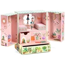 DJECO - Musical Jewelry Box for Kids - Storing Jewelry Safely - Enchanting Musical Experience - Velvet-Lined Compartments, Twirling Figurine - Ages 6+ Boys & Girls
