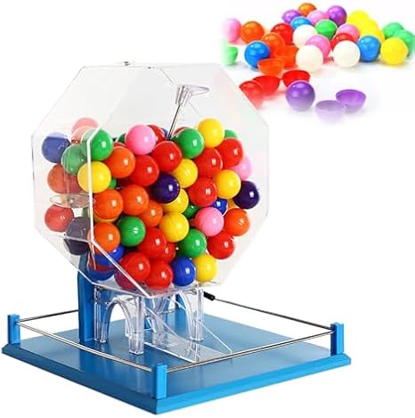 Ball Number Selector, Lottery Ping Pong Ball Machine,Auto Bingo Cage, Holds 100 Balls, for Large Groups, Parties (A)