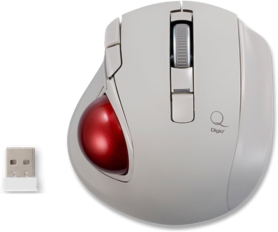 Digio2 Mini 2.4GHz Wireless 5 Button Trackball Mouse Greige