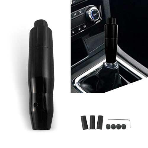 1 PC Automatic Gear Shift Lever, 5.7 Alloy Easy to Control Smooth Easy-Grip Trim Shift Lever Head with M8M10M12 Adapter, Modification Accessory, for Automatic Transmission Cars Black