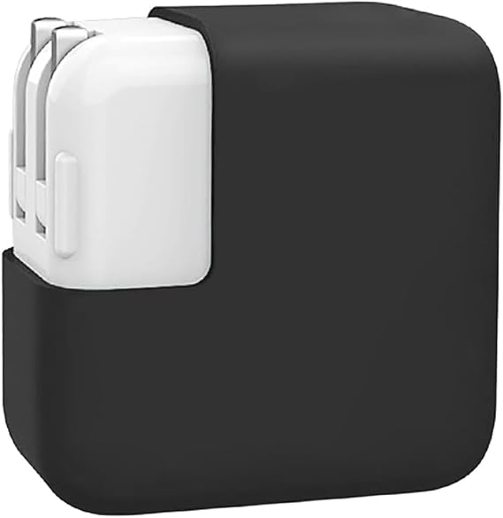McStorey MacBook Şarj Aleti Kılıfı Silikon | 29W A1540, 30W A1882, 35W A2571 USB-C Uyumlu | MacBook 12 ve Air 13.3/13.6/15.3 Adaptör Koruyucu Siyah