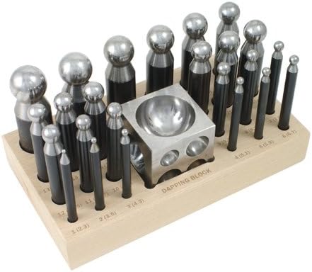 Dapping Set - 24 Punches and Block for Jewelry Making - SFC Tools - 25-617