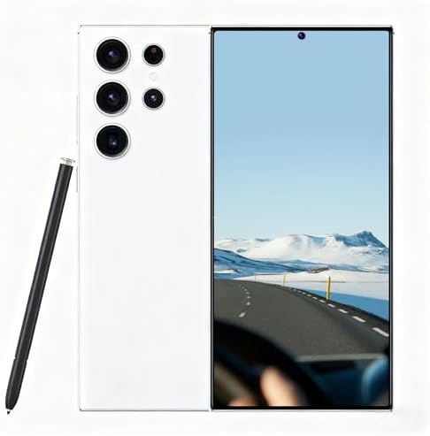 C24 Ultra Unlocked Smartphone, 6.8 FHD 120Hz AMOLED Display, 8GB RAM 256GB, Octa-Core Processor, 6800mAh Battery, 5G Dual SIM, Android 14, Built-in Stylus &amp; Face ID White