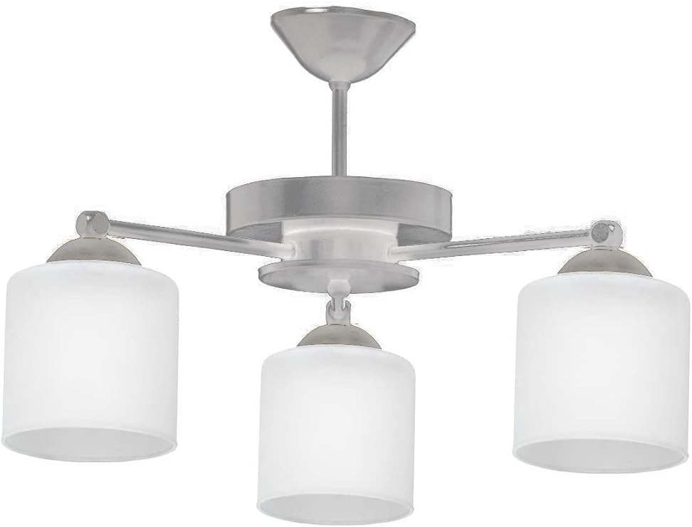 Modavize MODERN PLOFONYER Salon - Mutfak - Yatak Odası TASARIM CAMLI ÜÇLÜ AVİZE GRİ 15 x 35.50