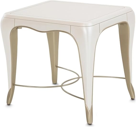 Michael Amini London Place Rectangular End Table - Creamy Pearl