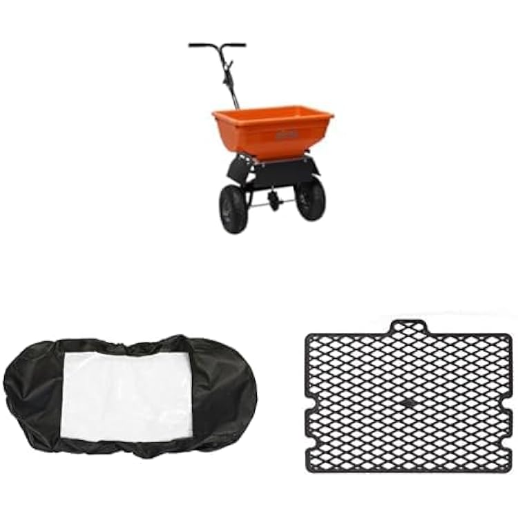 Agri-Fab 45-0575, 85lb Capacity Ice Melt Broadcast Spreader, Covers Around 14 Acre 14,000 sq. ft. Hopper Cover, Model 69712  85 lb. Spreader Grate Kit, Model 69128