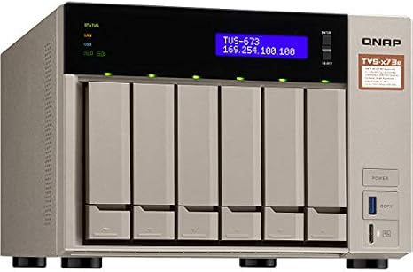 QNAP Turbo NAS TVS-673e NAS Storage with AMD RX-421BD, 8GB DDR4, 512GB SSD for Ultra Fast Storage, 6TB HDD, Radeon R7 Graphics, RAID, QTS 4.3 Operating System