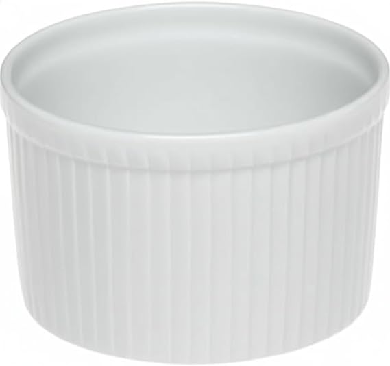Pillivuyt Porcelain 1-1/2-Cup, 4-Inch Deep Classic Pleated Souffle Dish