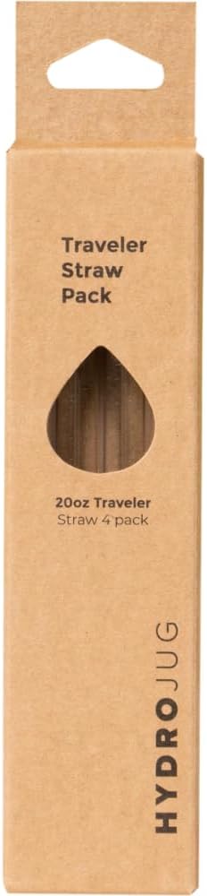 Hydrojug Eco-Friendly Reusable Straws Ideal for 20 oz, 32 oz, 40 oz Travelers & 32 oz Sport Bottles Dishwasher Safe & BPA-Free - 4 Pack