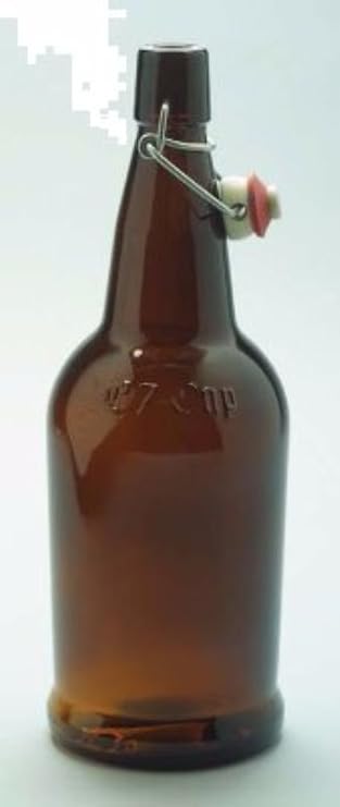 EZ Cap Bottles w/Swing Tops - 1L Amber