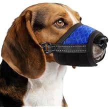 BONTHEE Dog Muzzle,Soft Breathable Mesh, Adjustable Loop Pets Drinkable Anti-Biting Muzzle for Small, Medium, Large Dogs | Lightweight, Comfortable, Easy to Wear-Blue M