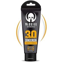 Warrior SPF 30 Sunscreen Lotion - Water Resistant, Reef Safe Lotion Sunscreen with Mineral Formula - Non-Toxic Sunscreen for Sensitive Skin - 3 OZ