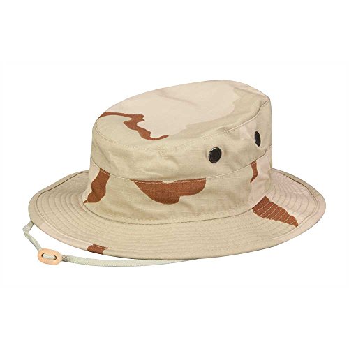 Propper Mens Boonie Hat, Adjustable Chin Strap, Lightweight Military Hat with Specification MIL-H-44105B, 100% Cotton Hat, 3 Color Desert, 7 34