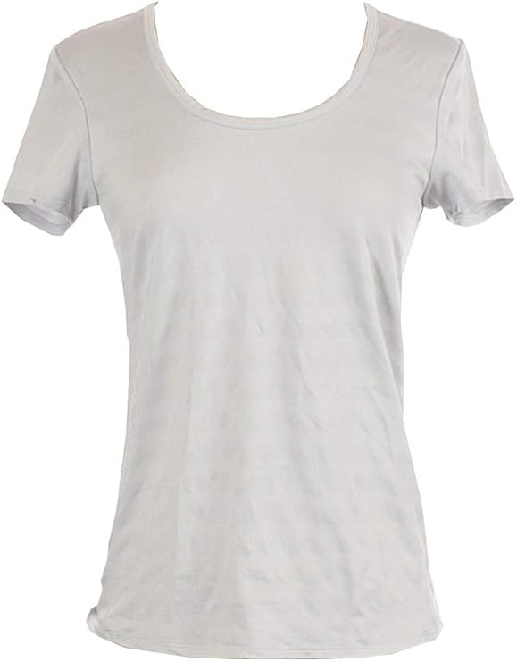 Active Life Women's Scooped Neck Training T with Tonal Stripe Pattern (S, Light Gray)