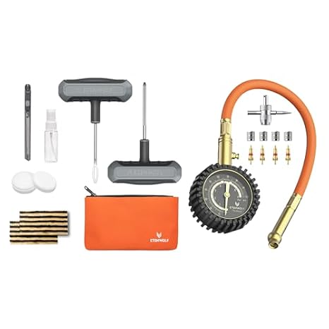 ETENWOLF Tire Pressure Gauge & Tire Repair Kit