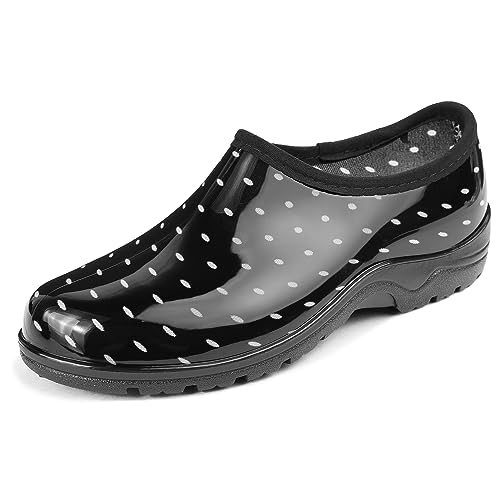 DKSUKO Waterproof Garden Shoe for Women Outdoor Slip-On Rain Boots Short Ankle Work Shoes and Garden Clogs with Comfort Insole