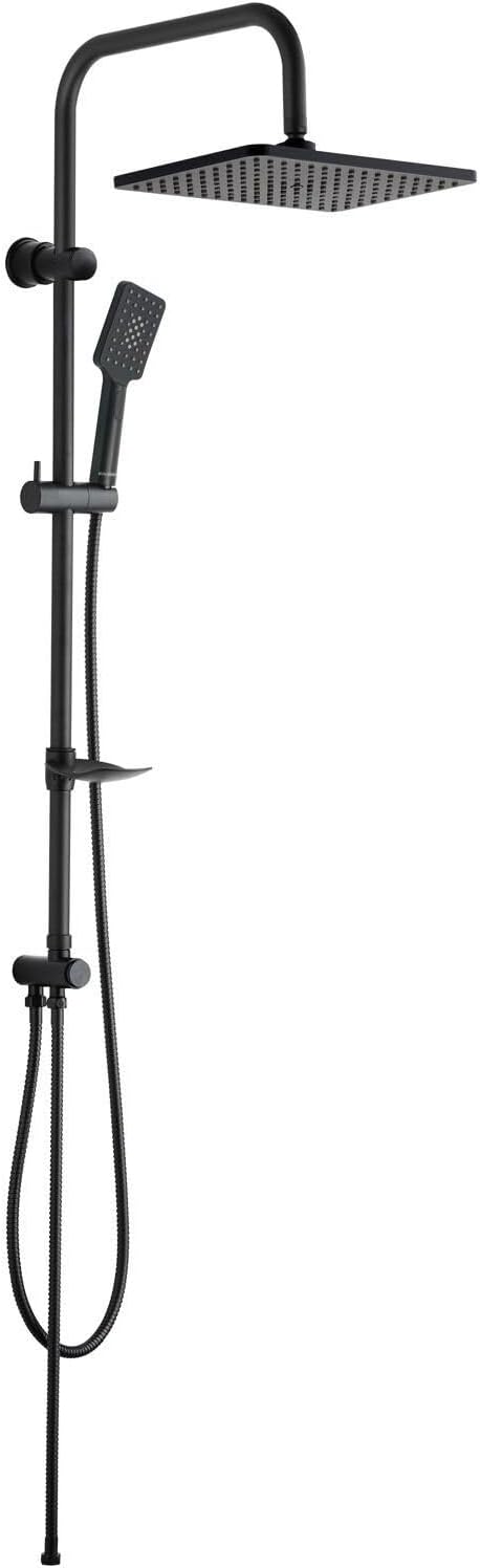 Fause Column Top Shower Set Robot Shower Sprinkler 3 Functions Hand Head KDS122 Matt Black