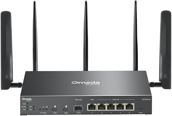 TP-Link ER706W-4G, Omada 4G+ Cat6 AX3000 Gigabit VPN Router