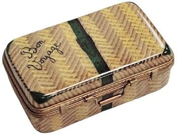 Limoges Brown Suitcase Box for Travel Enthusiasts