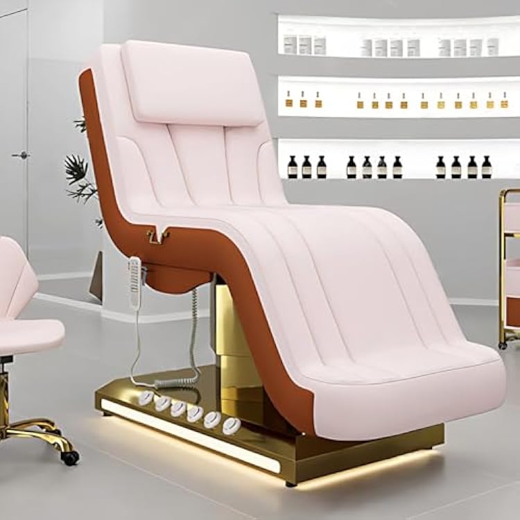 Massage Table - Electric Massage Table with Luxury & Warm Design, Facial Beauty Bed Includes Angle and Height Adjustmentwith A Exquisite Cart