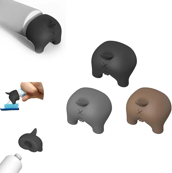 3 PCS Pooping Dog Toothpaste Topper Funny Toothpaste Squeezer Dispenser Reusable Self Closing Toothpaste Cap Safe Silicone Toothpaste Cover Creative Toothpaste Dispenser Toothpaste Accessory