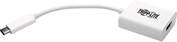 TRIPP LITE USB-C to HDMI Video Adapter Converter Cable, Male-to-Female, 4K @ 30Hz HD Resolution, Thunderbolt 3 Compatible, White, 6-inch Cord, (U444-06N-HD-AM)