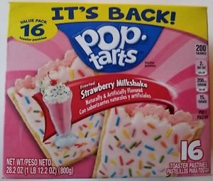 Pop Tarts Toaster Pastries Frosted Strawberry Milkshake 16 Count ( ONE BOX )