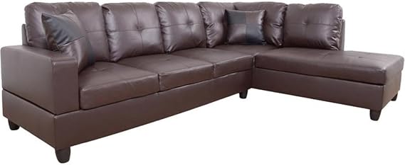 Lifestyle Furniture Leisly Right-Facing Sectional Sofa Set in Chocolate/Brown