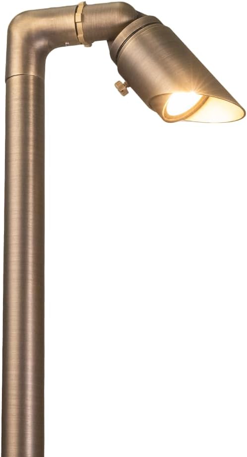 VOLT Innovator 12V Cast Brass Adjustable Path Light & 2W 2700K LED Bulb