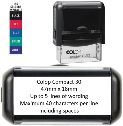 Personalised Custom Made Self-Inking Business Company Address Rubber Ink Stamp - 48mm x 18mm (Up to 5 Lines)