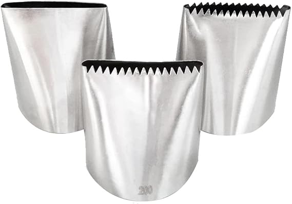 Cake Icer Tips, Large Decorating Icing Tips, Round Opening, Stainless Steel, Silver, 3 Pcs