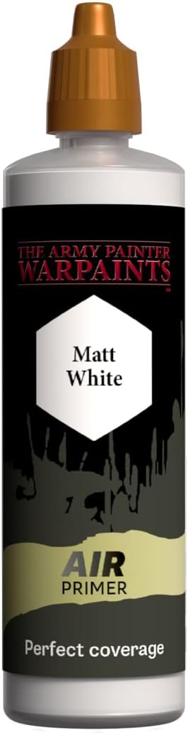 The Army Painter, Warpaints Air: Matt White Airbrush Primer, 100ml Acrylic Paint Primer for Airbrushing and Painting Wargaming Miniatures, Perfect for Dnd & Warhammer Figures