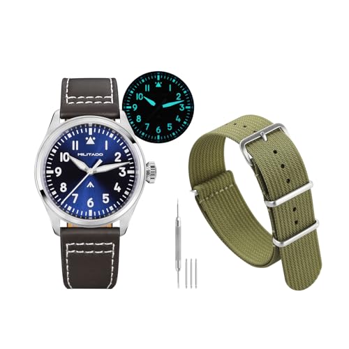 TACTICAL FROG MILITADO ML21 Quartz Watch for Men, VH31 Sweep Movement, Sapphire Crystal, 100M Water Resistant, Includes Extra Watch Strap 20mm and Adjustment Tool