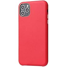 Elfia iPhone 11 Pro Max ile Uyumlu Lüx Deri Kadife İç Kısımlı Kılıf, Eyz Kırmızı